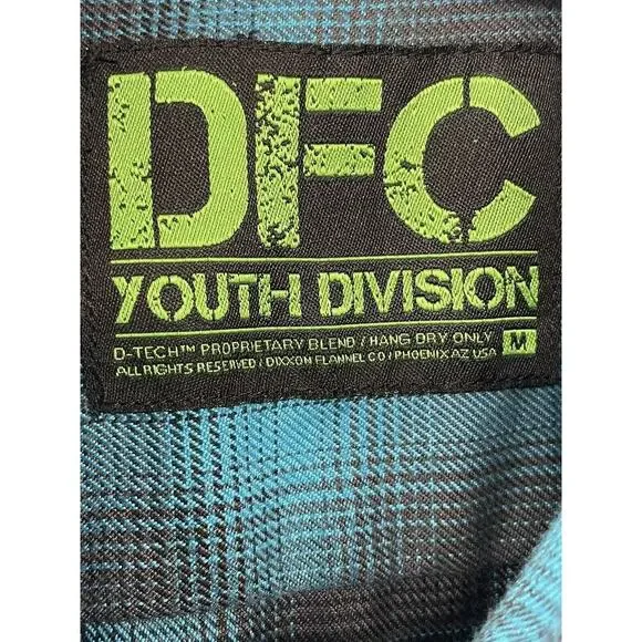 Dixxon Flannel Co Shirt Youth Division Pearl Snap Shadow Plaid Youth Size Medium - Picture 9 of 11